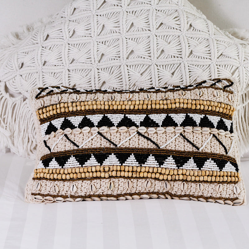Cowrie Shell & Beads Pillow