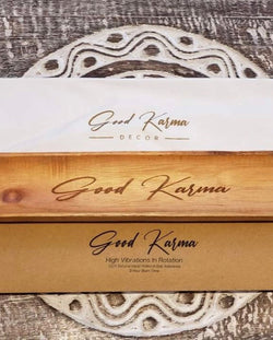 Wood Incense Holder & 1 Pack Good Karma Incense